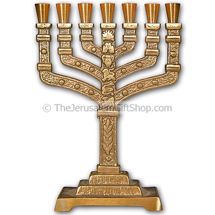 12 Tribes Menorah - Brass
