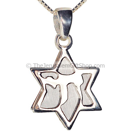 3 piece Star of David with Chai