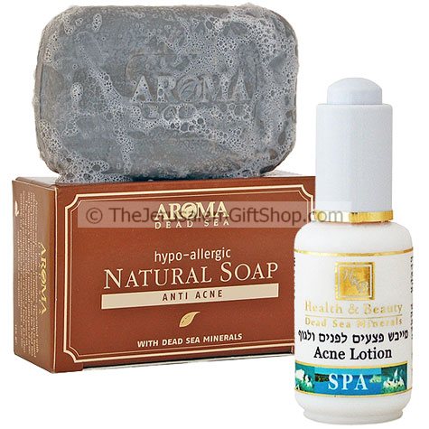 Anti-Acne Natural Dead Sea Soap + H & B Acne Lotion