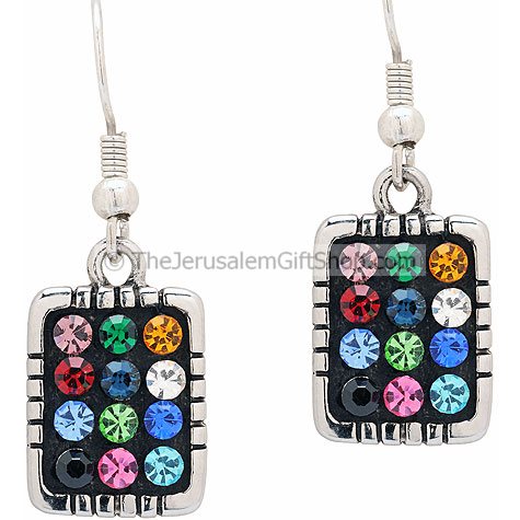 Sterling silver Hoshen - Breastplate earrings