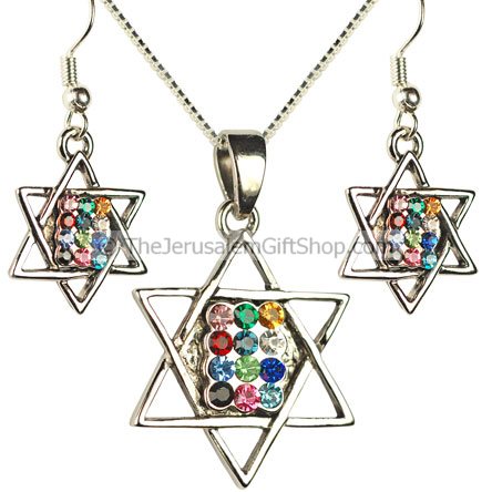 Hoshen - Star of David Pendant Earring set