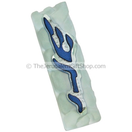 Jerusalem Glass Mezuzah - Shaddai