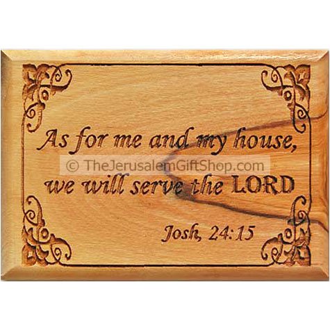 olive wood magnet - Joshua 24:15