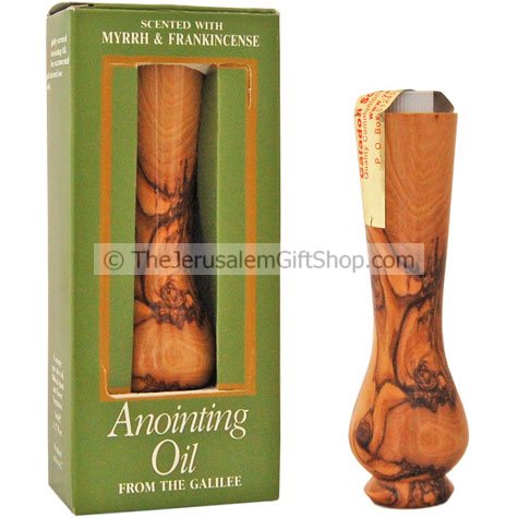 Olive Wood -  Myrrh & Frankincense Anointing Oil