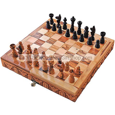 Chess Set and Board - Olive Wood