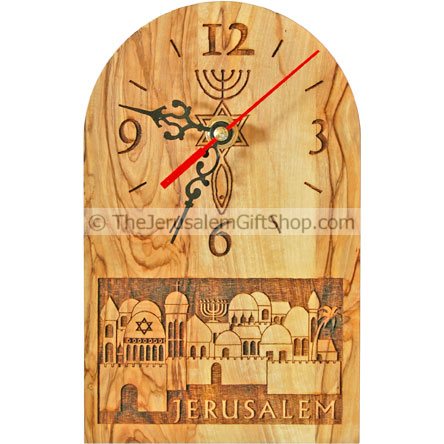Grafted in Olive Wood Clock