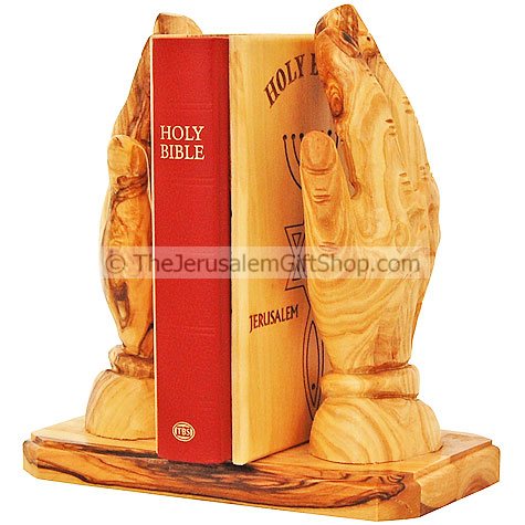 Praying Hands Bible Stand - Olive Wood