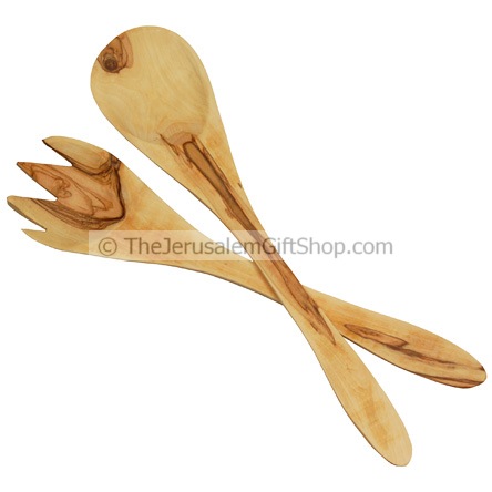 Olive Wood Salad Tossers