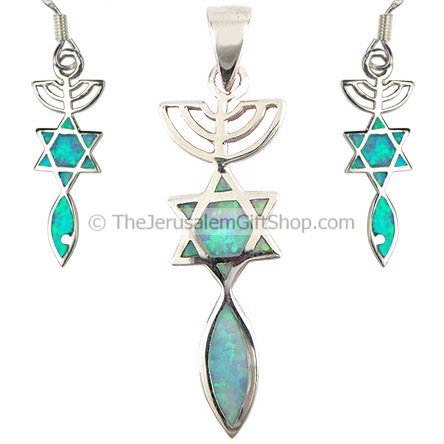 Grafted in Opal Pendant and Earring set