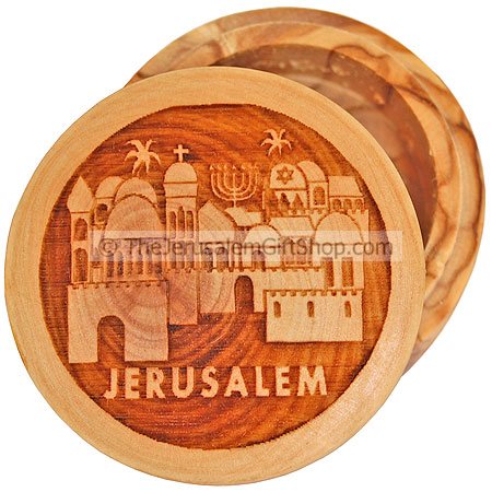 Pill Box Jerusalem Olive Wood