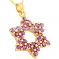 From Israeli Jewelry Designer 'Marina' a beautiful Star of David embedded with Amethyst Crystal