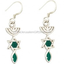 Pair of Grafted In Earrings Silver and King Solomon Stone