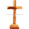 Bethlehem Made Olive Wood Cross on a Stand