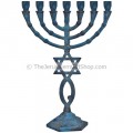 Grafted In Menorah - Antique Blue