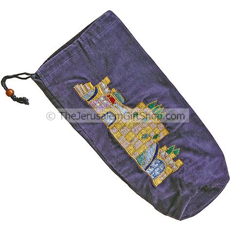Velvet Shofar Bag for Rams Horn - Jerusalem