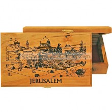 Large Olive Wood Box - Temple Mount