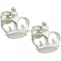 Crown Earrings - Sterling Silver