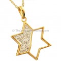 Stunning 14 Carat Gold Incomplete Star of David Pendant embedded with 24 real Diamonds