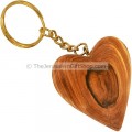 Hand made in Bethlehem Olive Wood Heart Keyring