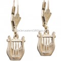 Harp earrings hand made in Jerusalem from quality Sterling Silver