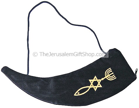 Velvet Messianic Seal of Jerusalem Shofar Bag