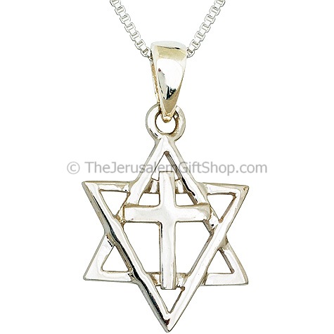 Cross within Star of David - Silver