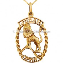 Made in Jerusalem - Lion of Judah 14kt Gold Hebrew Pendant