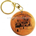 Olive Wood Pray for the Peace of Jerusalem Keychain