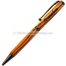 Olive Wood Ball Point Jerusalem Pen