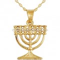 14 Carat Gold Menorah Pendant