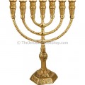 Polished brass Temple Menorah