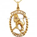 Made in Jerusalem - Lion of Judah 14kt Gold Hebrew Pendant