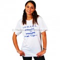 Israeli Flag T-Shirt with Israel written in Hebrew and English
