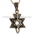 Pendant with 'Grafted In' placed on a Star of David Pendant and embedded with Marcasite Crystals
