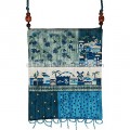 Jerusalem Silk Patchwork bag by Israeli artist Yair Emanuel - Shades of Blue