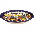 Hand Painted Armenian Ceramic Oval Jerusalem Dish