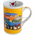 Souvenir Mug Featuring Israeli tourist attractions including Jerusalem, Tel-Aviv and Eilat