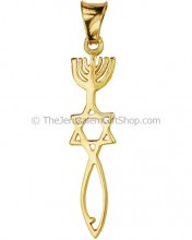 14 carat Gold Messianic Seal of Jerusalem Pendant