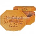 Hexagon shaped Olive Wood Box - Temple Mount