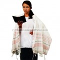 Ladies Pink and Silver Tallit - Prayer Shawl