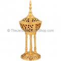 decorated beautiful brass Incense Burner from Jerusalem