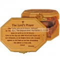 Hexagon shaped Olive Wood Box - Lord's Prayer