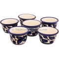 Hand Painted Armenian Ceramic Middle Eastern Six Coffee Cup Set