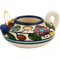 Armenian Ceramic Colored Flowers Oil Lamp