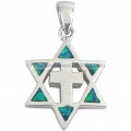 Cross within Star of David - Opal Pendant