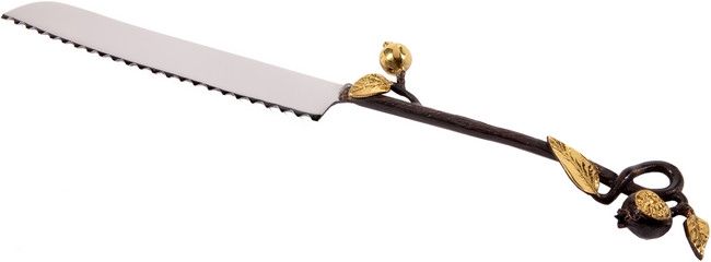 Yair Emanuel Copper Pomegranates & Stainless Steel Bread Knife 