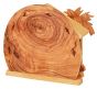 Olive Wood Nativity Scene Ornament from Bethlehem | Church of The Nativity Manger Square Engraving - 4.3 Inch - Rear view