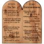 Medium-The Ten Commandments on Olive Wood Hebrew-English 4.9x4.5 Inches front