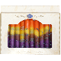 12 Handmade Orange, Yellow, Purple Shabbat Candles