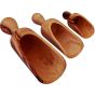 Olive Wood 3 Piece Kitchen Scoop Set 